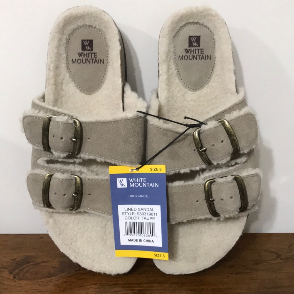 Various Sizes 7, 8 & 9 White Mountain Lined Leather Sandals
